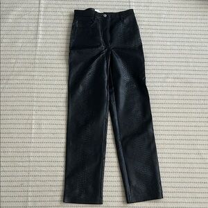 Wilfred Black snake textured leather Melina Pants